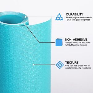 Shelf Liners, Non Adhesive EVA Drawer Mat Liners Roll for Bathroom, Kitchen, Desks, Deco Shelves 12×59 inch-Blue