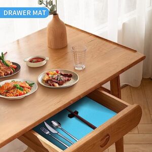 Shelf Liners, Non Adhesive EVA Drawer Mat Liners Roll for Bathroom, Kitchen, Desks, Deco Shelves 12×59 inch-Blue