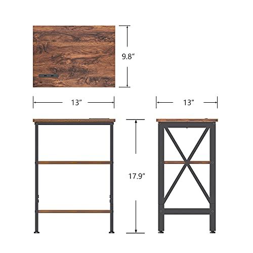 CubiCubi 40 Inch Small L Shaped Computer Desk with Storage Shelves, Corner Desk with Oxford Side Table, Dual USB Charging Ports End Table