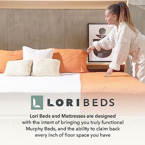 Lori Beds, Murphy Bed, Hideaway Bed, Space Saving Furniture, Wall Bed, Horizontal Wallbed, Bed Frame Only, Manual Fold, Size-Queen, White