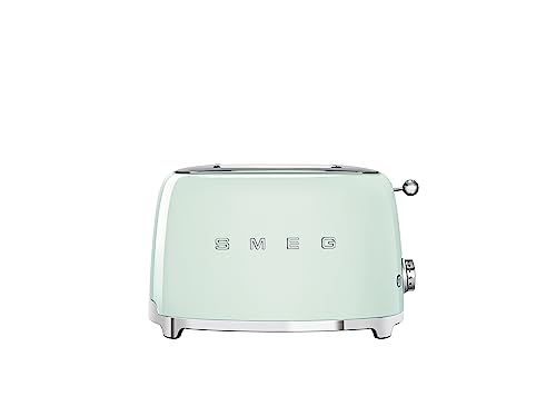 SMEG 2 Slice Toaster and Sandwich Rack Combo, Pastel Green