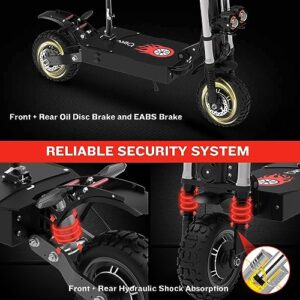 MASXODRK Electric Scooter for Adult,Up to 50Mph,5600W Powerful Motor,48 Miles Travel Range, 60V28Ah Lithium Battery, Dual Suspensions and Brake,11" Off Road Tire E-Scooter