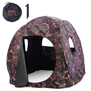 happygrill pop up hunting blind portable ground blind waterproof hunting tent for 2-3 people, camouflage hunting tent with 360 degree mesh windows