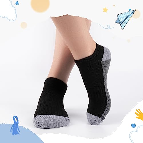 Comfoex Boys Socks 8 Pairs 6-8 4-6 8-10 Years Old Ankle Athletic Low Cut Socks Short Half Cushioned Socks