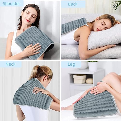 Heating Pad for Back Pain Relief, Electric Heating Pads with 6 Heat Settings, Auto Shut Off, Washable Heating Pad for Abdomen,Feet,Back,Cramp