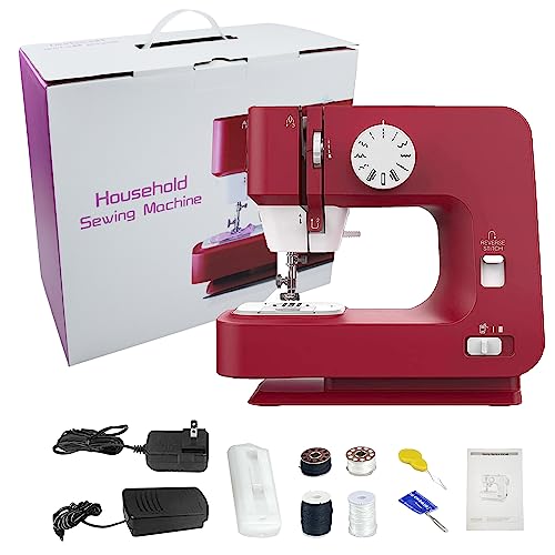 Mini Sewing Machine Compact for Beginner, Dual Speed Portable Machine Speed Control Computerized Sewing Machine Full functions,Easy operation Light, Sewing Kit for Household, Travel, DIY handmade