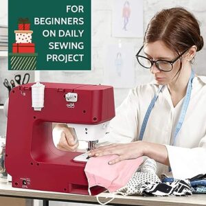 Mini Sewing Machine Compact for Beginner, Dual Speed Portable Machine Speed Control Computerized Sewing Machine Full functions,Easy operation Light, Sewing Kit for Household, Travel, DIY handmade