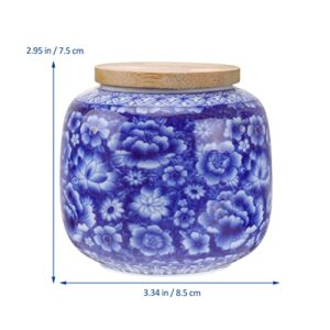 Ceramic Storage Jar Ceramic Tea Storage Jar With Lids Tea Tins Cans Canister Food Storage Containers For Kitchen Coffee Sugar-230ML Porcelain Tea Canister