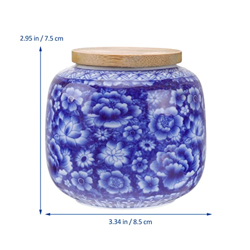 Ceramic Storage Jar Ceramic Tea Storage Jar With Lids Tea Tins Cans Canister Food Storage Containers For Kitchen Coffee Sugar-230ML Porcelain Tea Canister