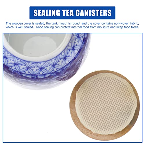 Ceramic Storage Jar Ceramic Tea Storage Jar With Lids Tea Tins Cans Canister Food Storage Containers For Kitchen Coffee Sugar-230ML Porcelain Tea Canister