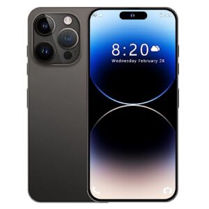 xixaomiro i14pro 2023 unlocked 5g android cell phone 8gb + 512gb 1tb expandable 7.3 "fhd 90hz display screen 6800mah battery mobile phone 13 mp/48mp camera dual sim card (black)