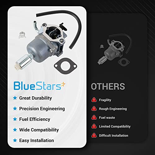 BlueStars 594601 Carburetor Replacement - For BS 796587 591736 796250 19HP 19.5HP Engine Craftsman Riding Lawn Mower Tractor 19HP Intek Single Cylinder OHV Motor Nikki Carb