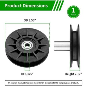 Replacement Idler Pulley 532407287 407287 Fit for Hu sqvarna Mower - Ground Drive Idler V-Groove Pulley Compatible with HU YTH2454, Craftsman YT4000 YT4500 917 Series Lawn Tractor, Riding Lawn Mower