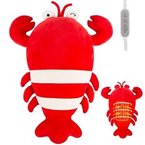 cozy plush heating pad for menstrual cramps & neck shoulder pain relief - adorable usb-powered 21'' lobster design, gift for daughter, girlfriend, or wife