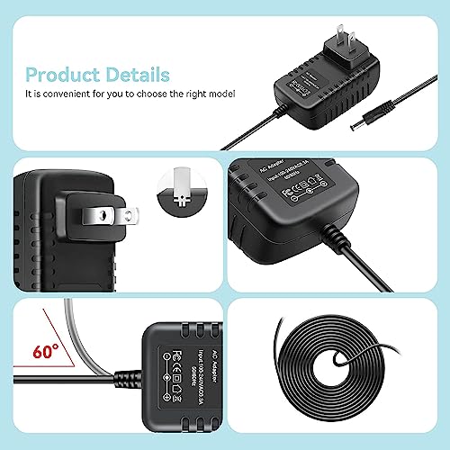 Nuxkst AC DC Adapter for Hitachi Digital 8 Hi8 8mm Video Camcorder VHSC Camera VM-H53E VM-E53A VM-E55A VM-H57 VM-H57A VM-H57E VM-E57E Power Supply Cord (Note: Without Battery Charger Dock.)