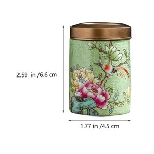 Cabilock Ceramic Tea Leaf Canister Airtight Tea Storage Jar Household Sealed Tea Storage Jar Food Storage Container for Loose Tea Coffee Bean Sugar Salt