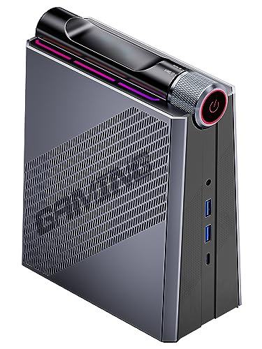 [Gaming PC] Mini PC Ryzen 9 6900HX(up to 4.9Ghz), 32GB DDR5(Dual Channel) 512GB NVMe SSD Mini Computers with AMD Radeon 680M(12 cores/2200 MHz), WiFi6/BT5.2/RGB Lights/3 Modes Mini Desktop for Gamer