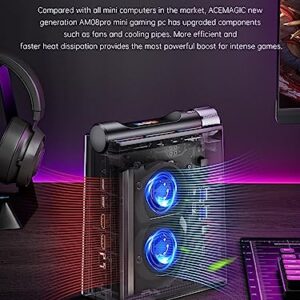 [Gaming PC] Mini PC Ryzen 9 6900HX(up to 4.9Ghz), 32GB DDR5(Dual Channel) 512GB NVMe SSD Mini Computers with AMD Radeon 680M(12 cores/2200 MHz), WiFi6/BT5.2/RGB Lights/3 Modes Mini Desktop for Gamer