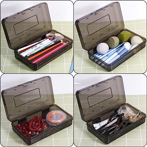 DANRONG Pencil Box, Large Capacity Pencil Case, Plastic Pencil Boxs for Kids Girls Boys Adults, Hard Crayon Box Storage with Snap-Tight Lid for School Office Supplies