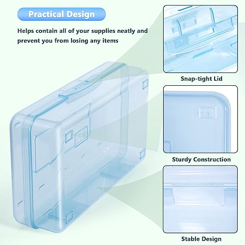 DANRONG Pencil Box, Large Capacity Pencil Case, Plastic Pencil Boxs for Kids Girls Boys Adults, Hard Crayon Box Storage with Snap-Tight Lid for School Office Supplies