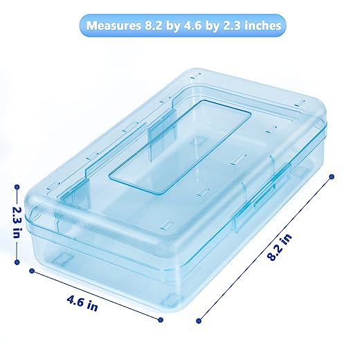 DANRONG Pencil Box, Large Capacity Pencil Case, Plastic Pencil Boxs for Kids Girls Boys Adults, Hard Crayon Box Storage with Snap-Tight Lid for School Office Supplies
