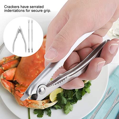 QANYEGN Seafood Cracker, Stainless Steel Lobster Crab Cracker, Nut Cracker, Shell Claw Forks Nuts Opener, Kitchen Gadgets