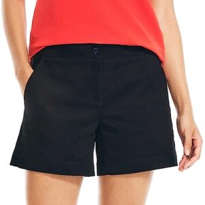 nautica womens mid-rise cotton shorts, summer 5 black