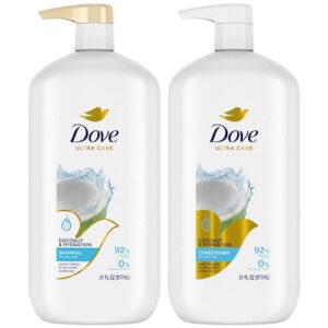 dove shampoo and conditioner set - nourishing secrets coconut shampoo and conditioner, hydrating shampoo for dry hair, frizz control, 31 oz (2 piece set)