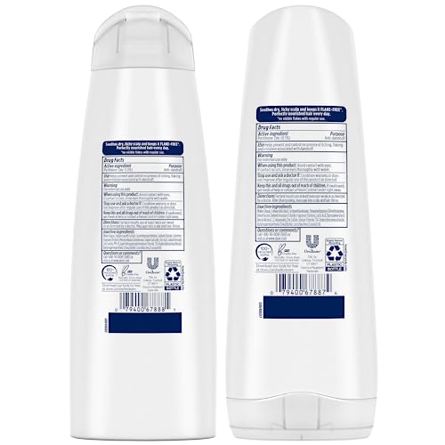 Dove Shampoo and Conditioner Set - DermaCare Scalp Dryness & Itch Relief, Pyrithione Zinc Shampoo and Conditioner, Anti-Dandruff, Anti-Frizz, Smoothing Hair Care, 12 Oz (2 Piece Set)