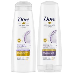 dove shampoo and conditioner set – dermacare scalp hydrating dandruff shampoo for women and men, dandruff treatment for itchy scalp relief with pyrithione zinc, 12 oz (2 piece set)