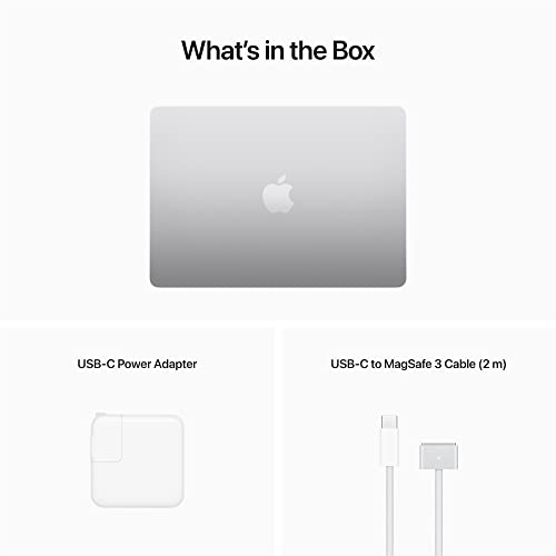 Apple 2022 MacBook Air M2 Chip (13-inch, 8GB RAM, 256GB SSD Storage) (QWERTY English) Silver (Renewed Premium)