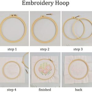 Stamped Embroidery Starters Kits with Pattern for Beginners Pink Flowers with Hoops Cloth Color Threads DIY Cross Stitch Kits Needlework Art for Adults Students Home Decoration