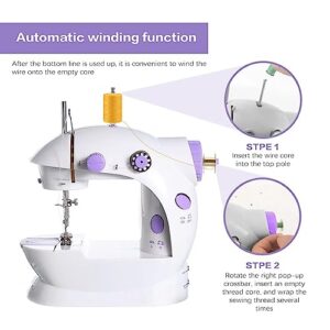 Mini Sewing Machine for Beginners, Easy Portable Sewing Machine for Kids Lightweight, Small Household Electric Handheld Sewing Upgraded Portable Household Kids Beginners Travel Automatic Sewing Machine