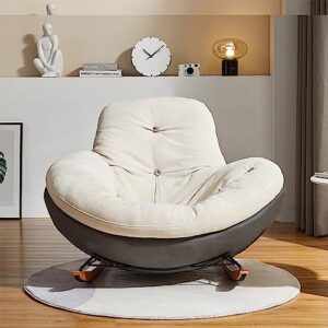 upholstered rocker chair, glider rocker chair,sled rocking chair,with armrests and high density sponge cushions holds up to 300 lbs, suitable for patio, garden, backyard, porch, indoor or outdoor