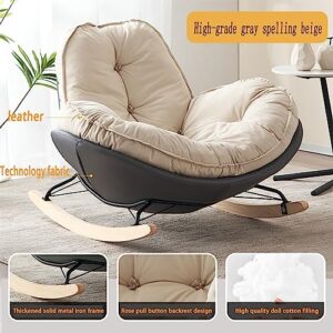 Upholstered Rocker Chair, Glider Rocker Chair,Sled Rocking Chair,with Armrests and High Density Sponge Cushions Holds Up to 300 Lbs, Suitable for Patio, Garden, Backyard, Porch, Indoor or Outdoor