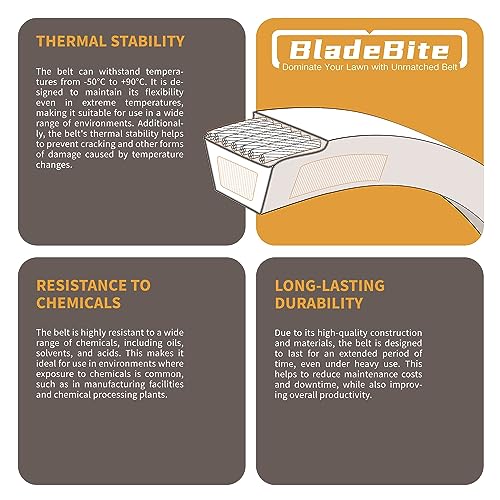 BladeBite Drive Belt 50027563 / Kevlar Cord / 1/2" X 61.2" - Compatible with Bush Hog CZ2149 CZ2349 CZ2355 Lawn Riding Mower