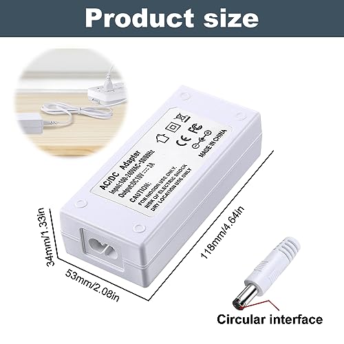 Power Cord Replacement for Cricut Maker, 18V 3A Power Adapter Compatible with Cricut Explore Air 2 Cutting Machine, Power Cord for Cricut Cutting Machine, Charger Power Supply Wall Plug Cord (White)