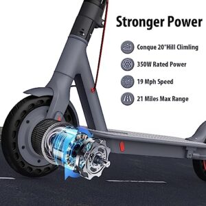 Electric Scooter for Adult,350W Commuter Electric Kick Scooter Up to 19MPH & 18-21Miles Range Folding App Control Commuting Intelligent Sport Scooter for Adult and Teen（2023 Performance Upgrade）