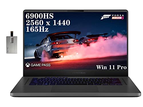 ASUS 2023 ROG Zephyrus 15.6" WQHD 165Hz Gaming Laptop, AMD Ryzen 9 6900HS, RGB Backlit Keyboard, NVIDIA GeForce RTX 3060 8G, Win 11 Pro, Gray, 32GB SnowBell USB Card, (32GB DDR5 | 2TB PCIe SSD)