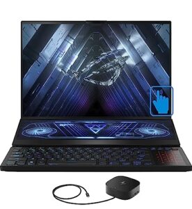 asus rog zephyrus duo 16 gaming & entertainment laptop (amd ryzen 7 6800h 8-core, 64gb ddr5 4800mhz ram, 2tb pcie ssd, geforce rtx 3060, 16.0" 165hz touch win 10 pro) with g2 universal dock