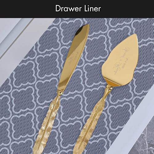 Cooyes Shelf Liner – Premium Cabinet Liner for Kitchen – Non-Slip Shelf Liners for Kitchen Cabinets – Waterproof Shelf Paper with Modern Pattern – Durable EVA Cabinet Liners