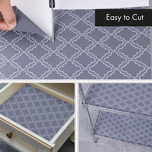 Cooyes Shelf Liner – Premium Cabinet Liner for Kitchen – Non-Slip Shelf Liners for Kitchen Cabinets – Waterproof Shelf Paper with Modern Pattern – Durable EVA Cabinet Liners