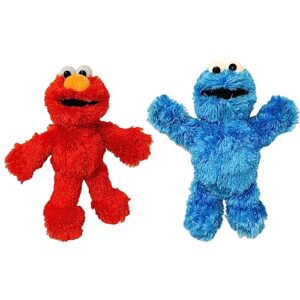 official sesame street plush 8" suitable from birth (elmo and cookie monster set)