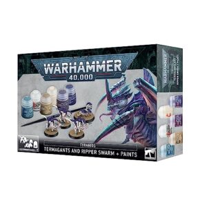 warhammer 40k - tyranids - termagants and ripper swarm & paints set