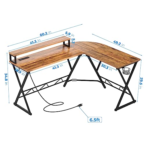 GreenForest Bundles of Computer Desk and L Shaped Desk