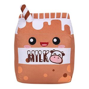 ditucu cute chocolate milk plush pillow stuffed animal toys kawaii plushie cartoon soft doll home hugging gifts for kids brown 9.8 inch