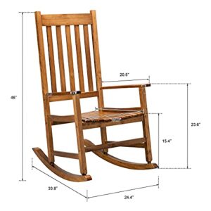 Rocking Chair Outdoor, High Back Rocker Chair with 350Lbs Support, Comfortable Porch Chair for Adults, All-Weather Resistant