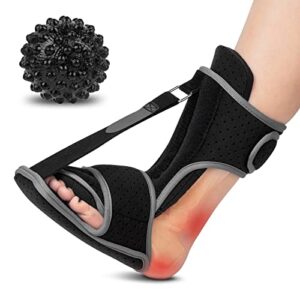 Lamaral Plantar Fasciitis Night Splint: Foot Brace with Massage Ball | Effective for Foot Pain Relief by Plantar Fasciitis Achilles Tendonitis Foot drop Flat Arch Heel Spur | Comfortable & Easy Use for Women Men