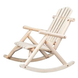 patio rocking chair, poly lumber porch rocker with high back, 350lbs support rocking chairs for both outdoor and indoor, poly rocker chair looks like real wood (white)