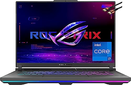 ASUS Laptop Gamer ROG Strix G16 (2023), 16:10 FHD 165 Hz, 13th Gen Intel Core i7-13650HX, GeForce RTX 4060(140W); DDR5 RAM, MUX, Wi-Fi 6E, Windows 11,w/HDMI (32GB RAM | 2TB PCIe SSD)